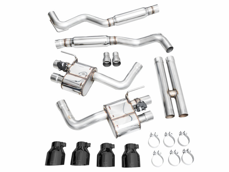AWE 2024 Ford Mustang Dark Horse S650 RWD SwitchPath Cat-Back Exhaust w/ Quad Diamond Black Tips - 3025-43375