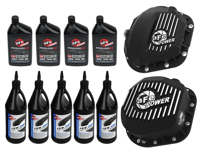 aFe Power Front/Rear Diff Cover Kit w/ Oil 99-16 Ford F-250/F-350 V8 (Dana 60/Super 60 & Sterling) - 46-7703AB