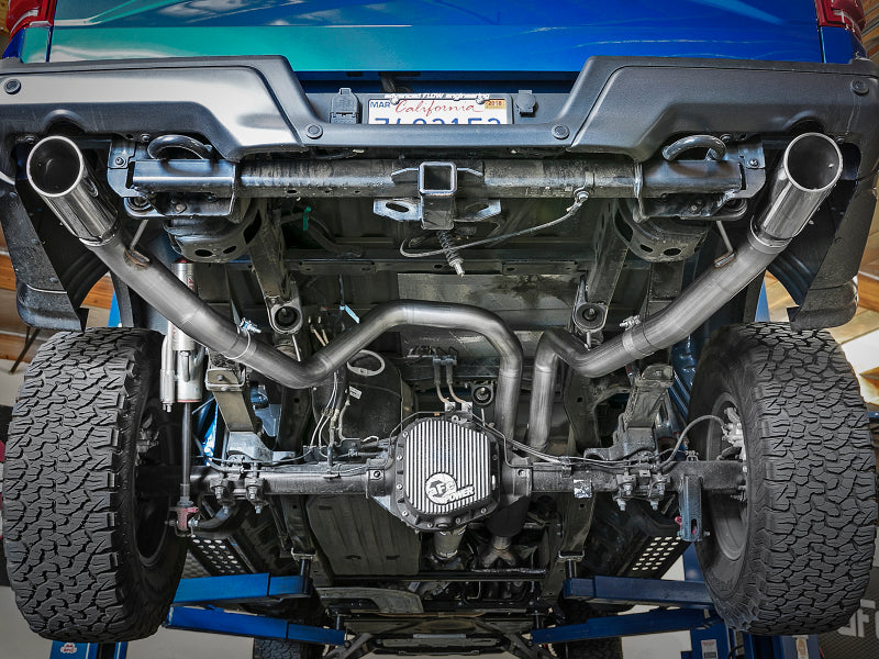 aFe MACHForce-XP 3in to 3-1/2in 304 SS Cat-Back Exhaust w/Polished Tips 17-18 Ford F-150 Raptor 3.5L - 49-33094-P