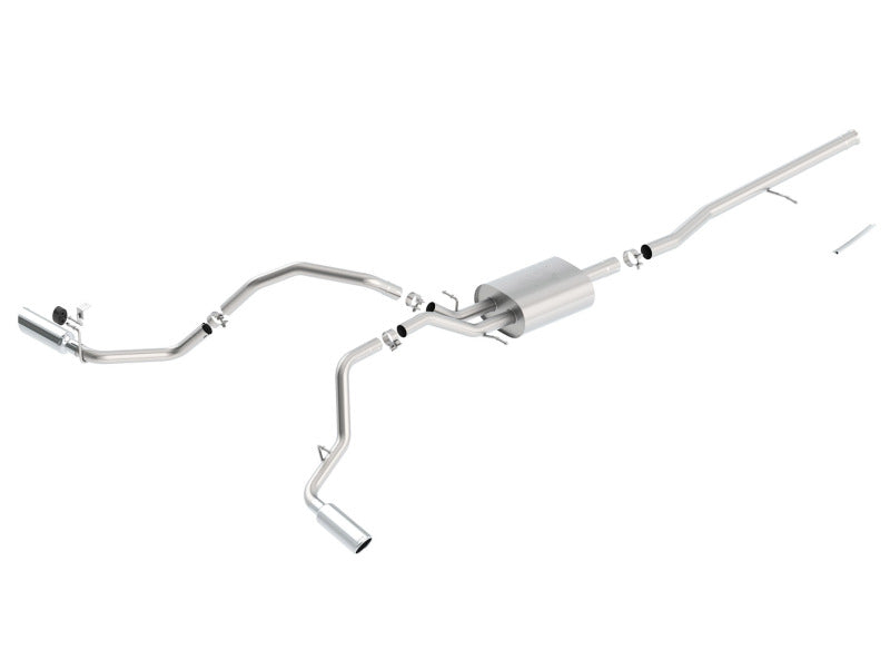 Borla 14 Silv/Sierra C/B Exhaust ATAK 1500 5.3L V8 AT/MT 2&4WD Ext Cab Split Side Exit - 140546