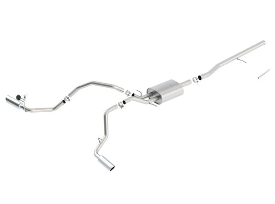 Borla 14 Silv/Sierra C/B Exhaust ATAK 1500 5.3L V8 AT/MT 2&4WD Ext Cab Split Side Exit - 140546