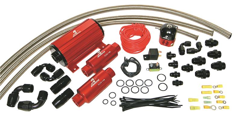Aeromotive A1000 Carbureted Fuel System Complete (Inc 11101 Pump/13204 Reg/Filters/Hose/Etc.) - 17242