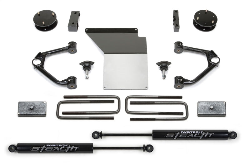 Fabtech 07-18 GM K1500 w/OE Forged UCA 3.5in Budget UCA System w/Rear Stealth Shocks - FTS21186