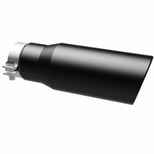 Load image into Gallery viewer, MagnaFlow Tip Stainless Black Coated Single Wall Round Single Outlet 5in Dia 3.5in Inlet 14.5in L - 35237
