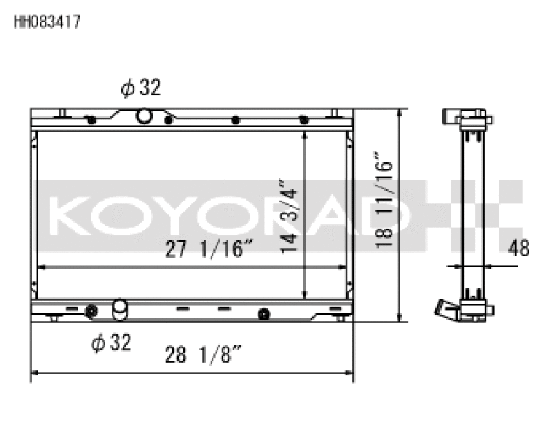 Koyo 2017 Honda Civic Type-R Radiator - HH083417