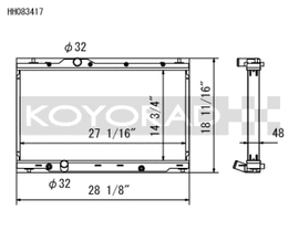 Koyo 2017 Honda Civic Type-R Radiator - HH083417