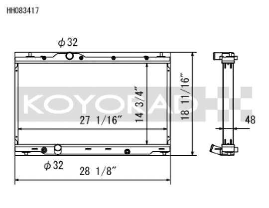 Koyo 2017 Honda Civic Type-R Radiator - HH083417