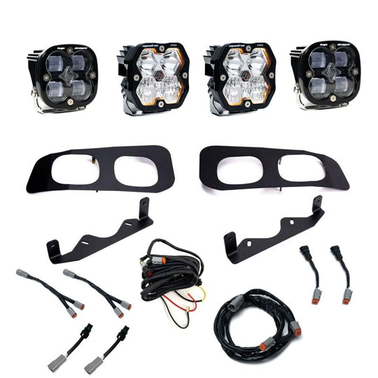 Baja Designs 23-25 Ford Super Duty Squadron Pro/SAE 2.0 Dual Fog Pocket Kit (SAE Fog) - Clear - 440033