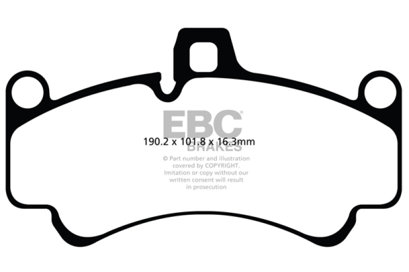 EBC 01-03 Porsche 911 (996) (Cast Iron Rotor only) 3.6 Twin Turbo GT2 Redstuff Front Brake Pads - DP31516C