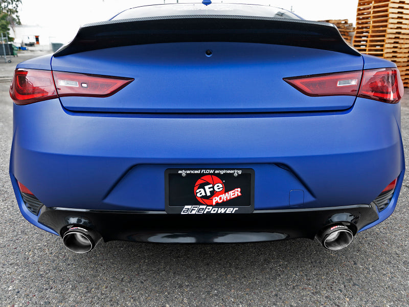 aFe POWER Takeda 2.5in 304 SS CB Exhaust w/ Carbon Fiber Tips 17-19 Infiniti Q60 V6-3.0L (tt) - 49-36134NM-C