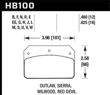 Load image into Gallery viewer, Hawk Wilwood Dynalite/Outlaw/Sierra Caliper DTC-70 Brake Pads - HB100U.480