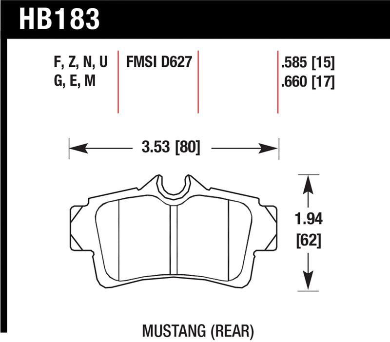 Hawk HP+ Street Brake Pads - HB183N.660
