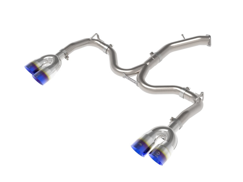 aFe 22-24 Kia Forte GT 1.6L 3in-2.5in 304 Stainless Steel Axle-Back Exhaust w/ Blue Flame Tips - 49-37039-L