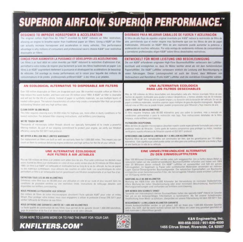 K&N Round Air Filter 7in OD 5.188in ID 3 Height - E-3380