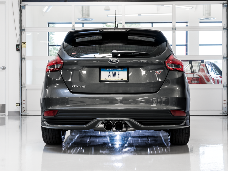 AWE Tuning Ford Focus ST Track Edition Cat-Back Exhaust - Diamond Black Tips - 3020-33036