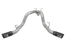 Load image into Gallery viewer, aFe ATLAS 4in DPF-Back Alum Steel Exhaust System w/Dual Exit Black Tip 2017 GM Duramax 6.6L (td) - 49-04086-B