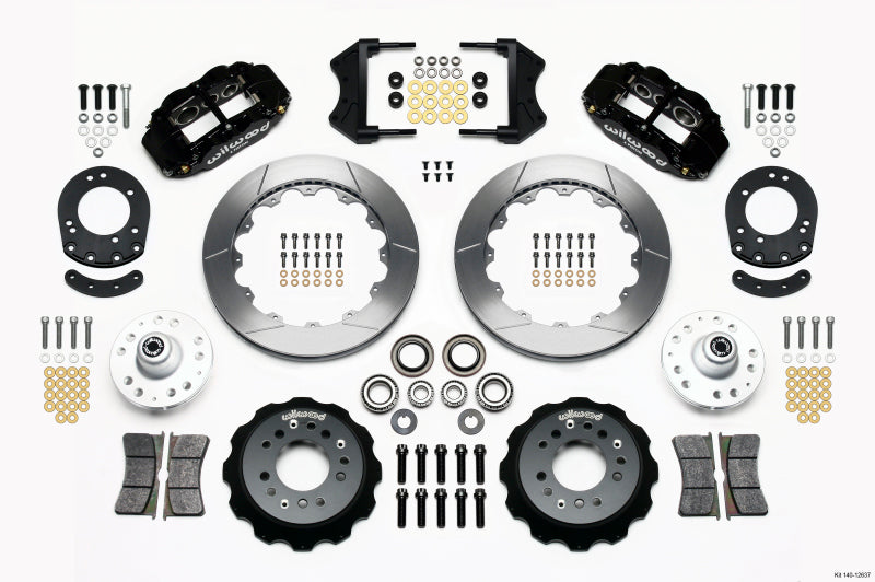 Wilwood Narrow Superlite 6R Front Hub Kit 12.88in 1965-1969 Mustang Drum Spindle - 140-12637