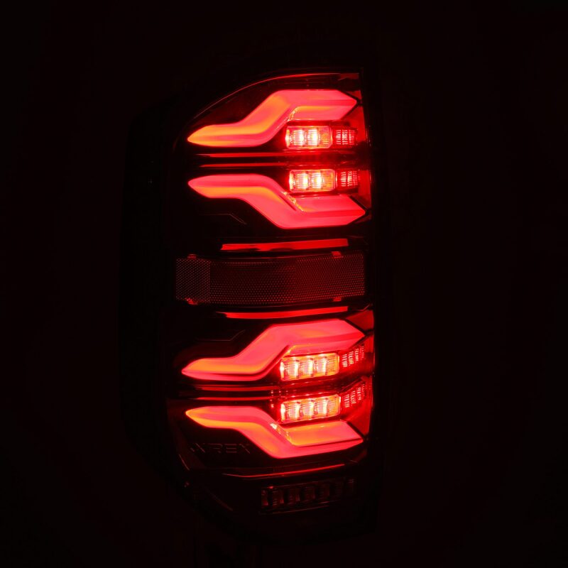 AlphaRex 14-21 Toyota Tundra LUXX LED Taillights Blk w/Activ Light/Seq Signal - 672040