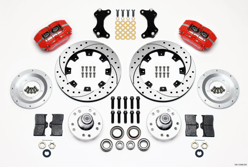 Wilwood Dynapro Dust-Boot Front Kit 12.19in Drilled-Red WWE ProSpindle - 140-13346-DR