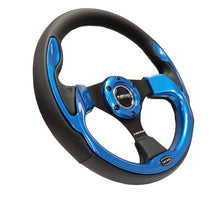 Load image into Gallery viewer, NRG Reinforced Steering Wheel (320mm) Blk w/Blue Trim - RST-001BL