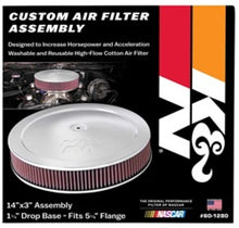 Load image into Gallery viewer, K&amp;N 14in Red Custom Air Cleaner Assembly - 5.125in ID x 14in OD x 2.75in H x 1.25in Drop Base - 60-1280