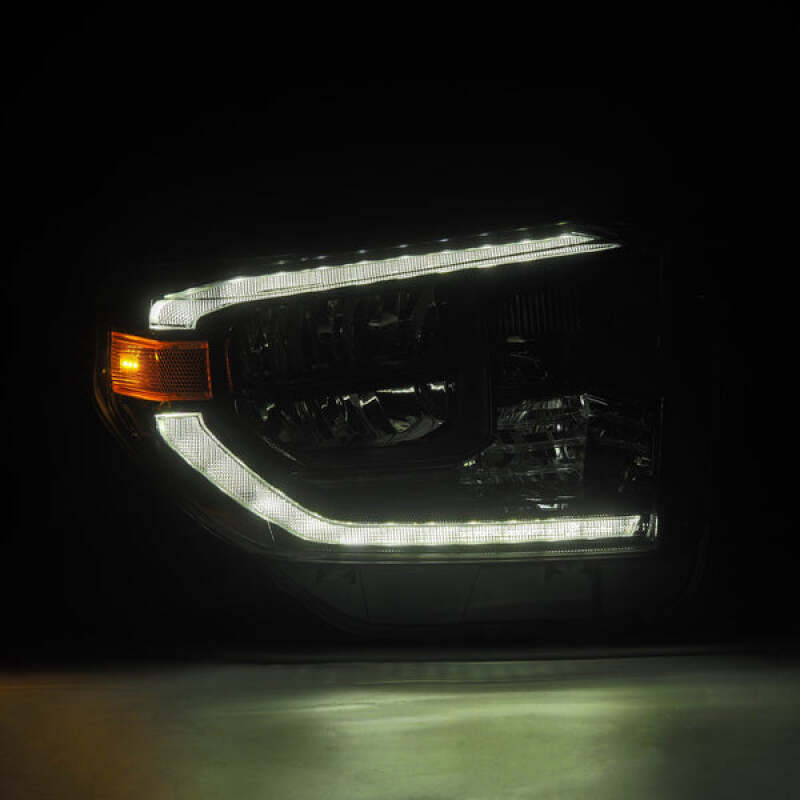 AlphaRex 14-21 Toyota Tundra MK II LUXX Series Crystal Headlights Alpha Black - 880830