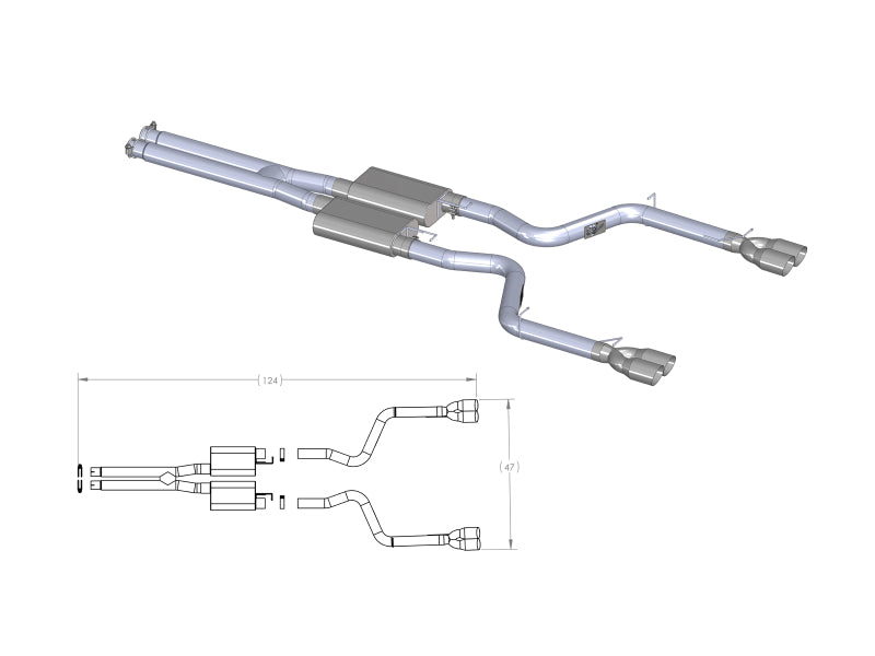 aFe MACHForce XP Exhausts Cat-Back SS-409 EXH CB Dodge Challenger 09 V8-5.7L - 49-42017