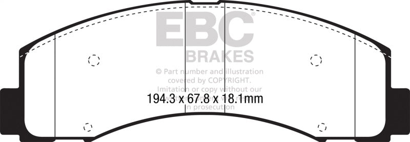 EBC 2018+ Ford F-150 2.7L Twin Turbo (2WD) Yellowstuff Front Brake Pads - DP43088R