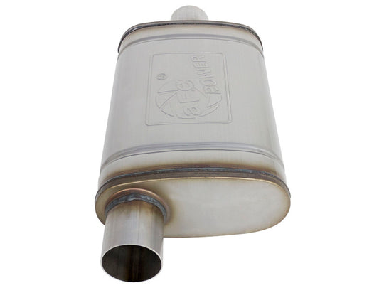 aFe MACH Force-Xp Muffler 2-1/2 IN ID Offset/Center x 9 IN W x 4 IN H x 14 IN L - Oval Body - 49M00029