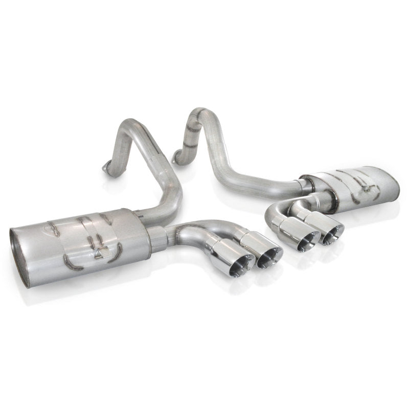 Stainless Works 1997-04 Corvette C5 3in Axle Back Quad 3-1/2in Slash-Cut Tips - VC53CBQUAD