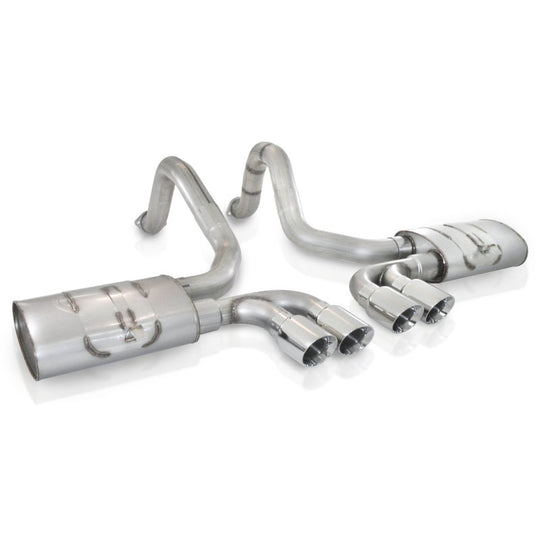 Stainless Works 1997-04 Corvette C5 3in Axle Back Quad 3-1/2in Slash-Cut Tips - VC53CBQUAD