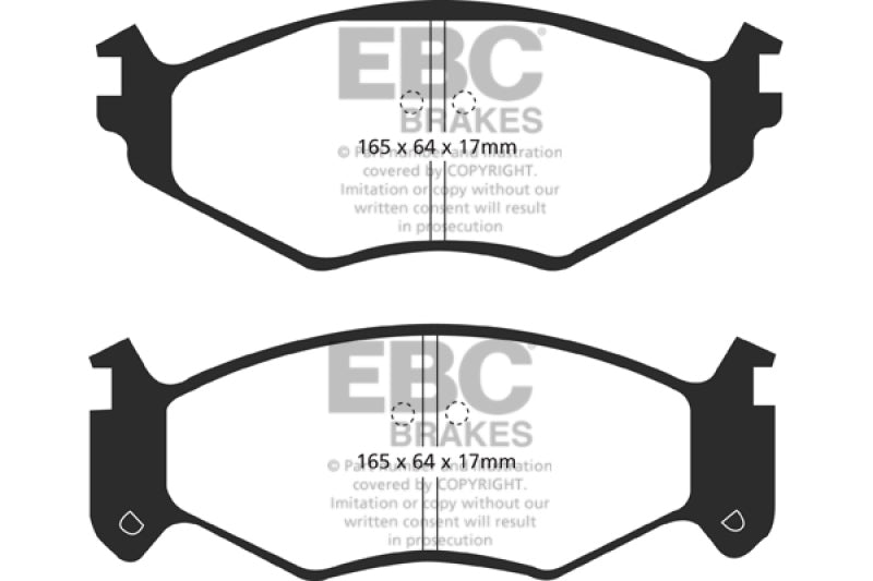 EBC 91-95 Chrysler LeBaron 2.5 (15in Wheels) Yellowstuff Front Brake Pads - DP41250R