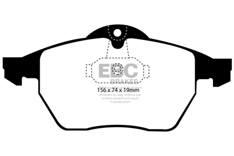 EBC 99-02 Saab 9-3 Convertible Yellowstuff Front Brake Pads - DP41062R