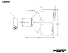 Load image into Gallery viewer, MBRP Universal Carbon Fiber Dual Tip 4in OD/2.5in Inlet - T5178CF