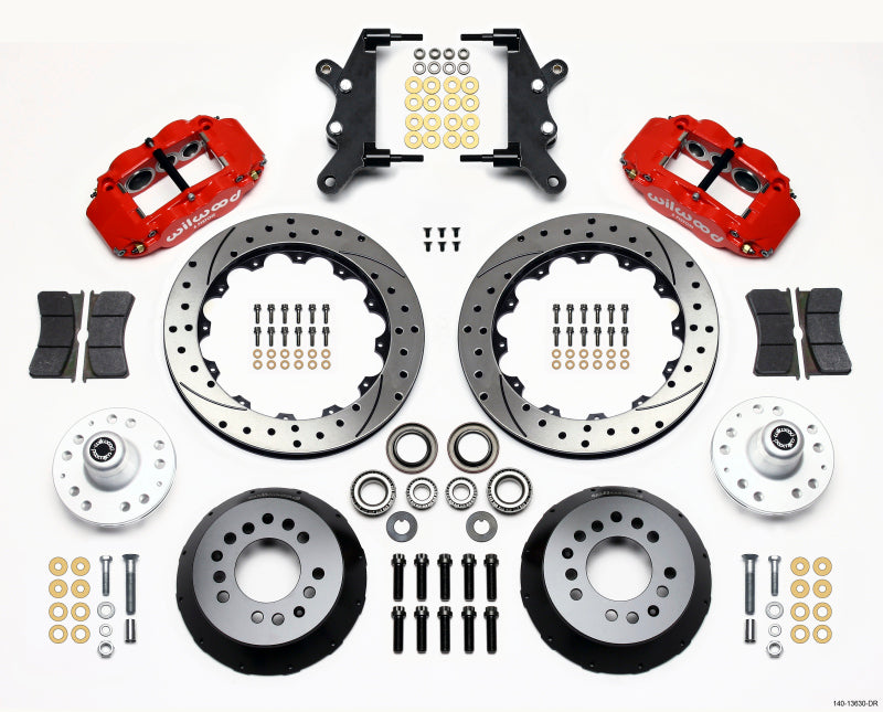 Wilwood Narrow Superlite 6R Front Hub Kit 12.88in Drill Red 60-68 Ford / Mercury Full Size / Galaxie - 140-13630-DR