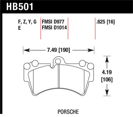 Hawk 07-10 Audi Q7 3.6L/4.2L / 03-07 Porsche Cayenne 4.5L / 04-07 VW Touareg Performance Ceramic Str - HB501Z.625