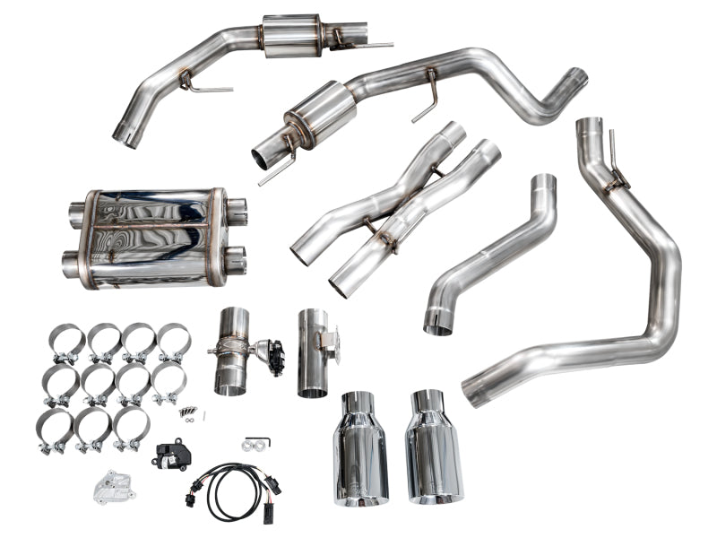 AWE Tuning Gen 3 Raptor R SwitchPath Exhaust - Chrome Silver Tips - 3025-32852