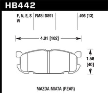 Load image into Gallery viewer, Hawk 01-03 Mazda Miata Base/LS/SE Sport Suspension DTC-60 Rear Race Brake Pads - HB442G.496