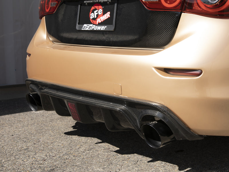 aFe 14-15 Infiniti Q50 V6 3.7L Takeda 2.5in 305 SS Cat Back Exhaust System w/ Black Tips - 49-36136-B