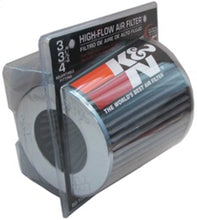 Load image into Gallery viewer, K&amp;N Universal Filter Chrome Round Tapered White - 4in Flange ID x 1.125in Flange Length x 5.5in H - RG-1001WT