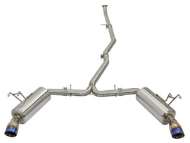 aFe POWER Takeda 16-17 Honda Civic I4-1.5L (t) 2.5-2.25in 304 SS CB Dual-Exit Exhaust Blue Tips - 49-36615-L