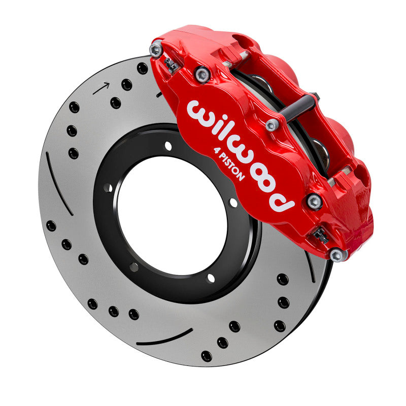 Wilwood 69-83 Porsche 911 Front Superlite Brake Kit 3.5in MT Drilled & Slotted - Red - 140-16679-DR