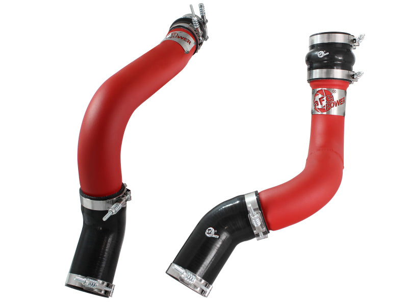 aFe BladeRunner 3in Red Intercooler Tubes Hot & Cold Side Kit for 13-14 Dodge RAM Diesel 6.7L (td) - 46-20134-R