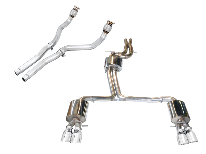 AWE Tuning Audi B8 / B8.5 S5 Cabrio Touring Edition Exhaust - Non-Resonated - Chrome Silver Tips - 3415-42034