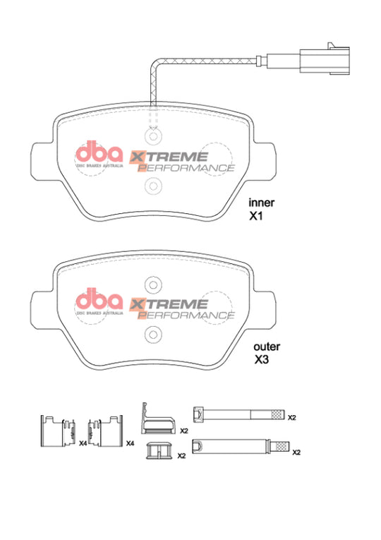 DBA 15-16 Maserati Quattroporte (w/360mm Front Rotor) XP Performance Rear Brake Pads - DB8863XP