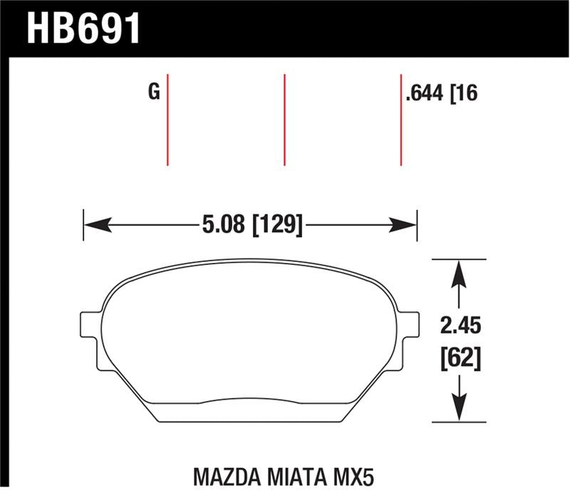 Hawk 06-14 Mazda MX-5 DTC-60 Race Front Brake Pads - HB691G.644