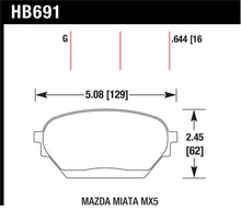 Load image into Gallery viewer, Hawk 06-14 Mazda MX-5 DTC-60 Race Front Brake Pads - HB691G.644
