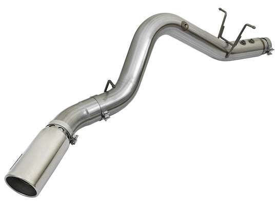 aFe LARGE BORE HD 5in 409-SS DPF-Back Exhaust w/Polished Tip 2017 GM Duramax V8-6.6L (td) L5P - 49-44085-P