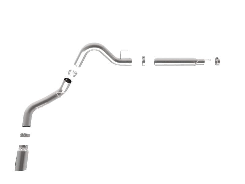 aFe Atlas 4in Aluminized Steel DPF-Back Exh 18-19 Ford F-150 V6-3.0L (td) w/ Polished Tip - 49-03106-P