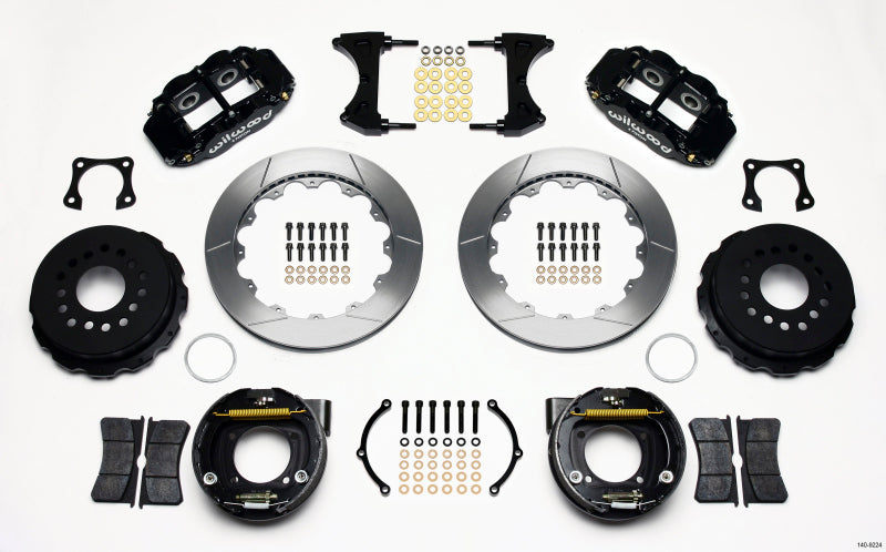 Wilwood Narrow Superlite 4R Rear P-Brk Kit 12.88in 58-64 Olds/Pontiac Ends 2.81in Offset - 140-9224
